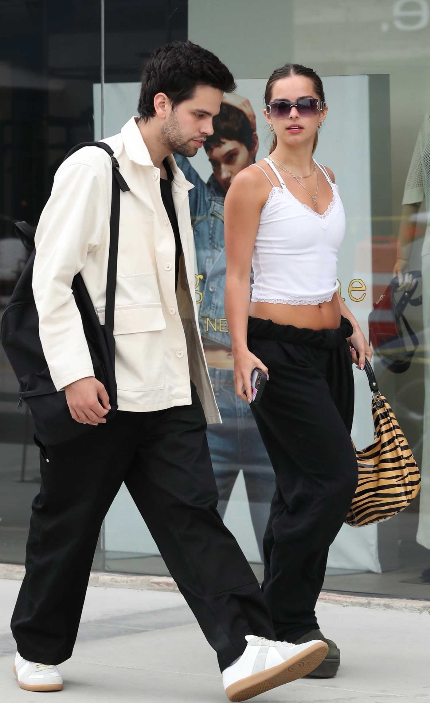Addison Rae in a White Top Was Seen Out with Omar Fedi in Los Angeles 06/14/2023