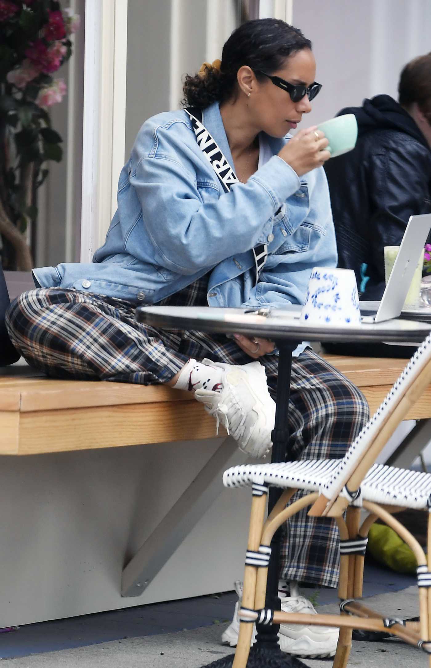 Leona Lewis in a Plaid Pants Steps Out to Coffee Shop Coffee and Plants in Los Angeles 06/13/2023