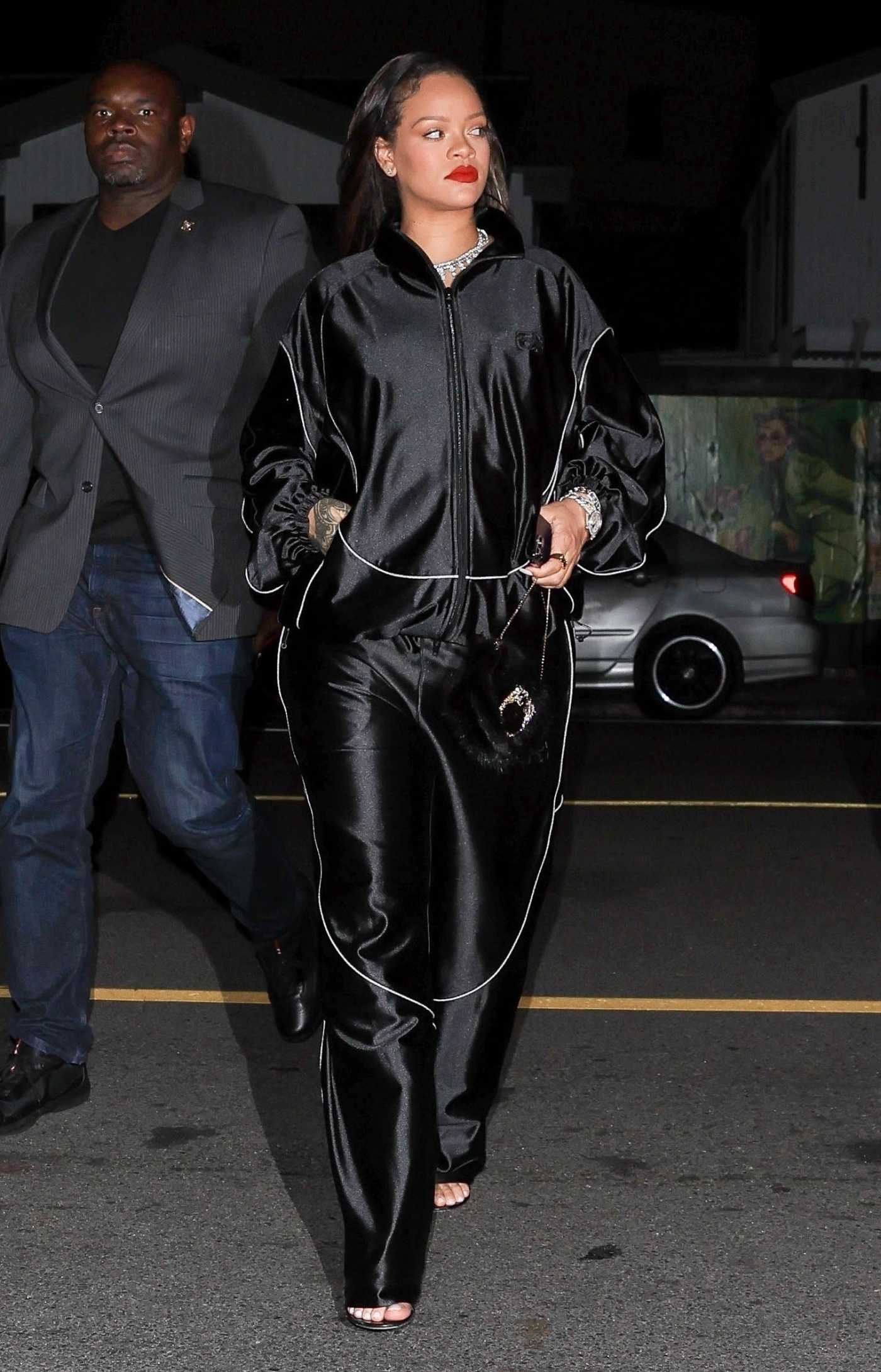 Rihanna in a Black Tracksuit Arrives at Giorgio Baldi in Santa Monica 06/03/2023