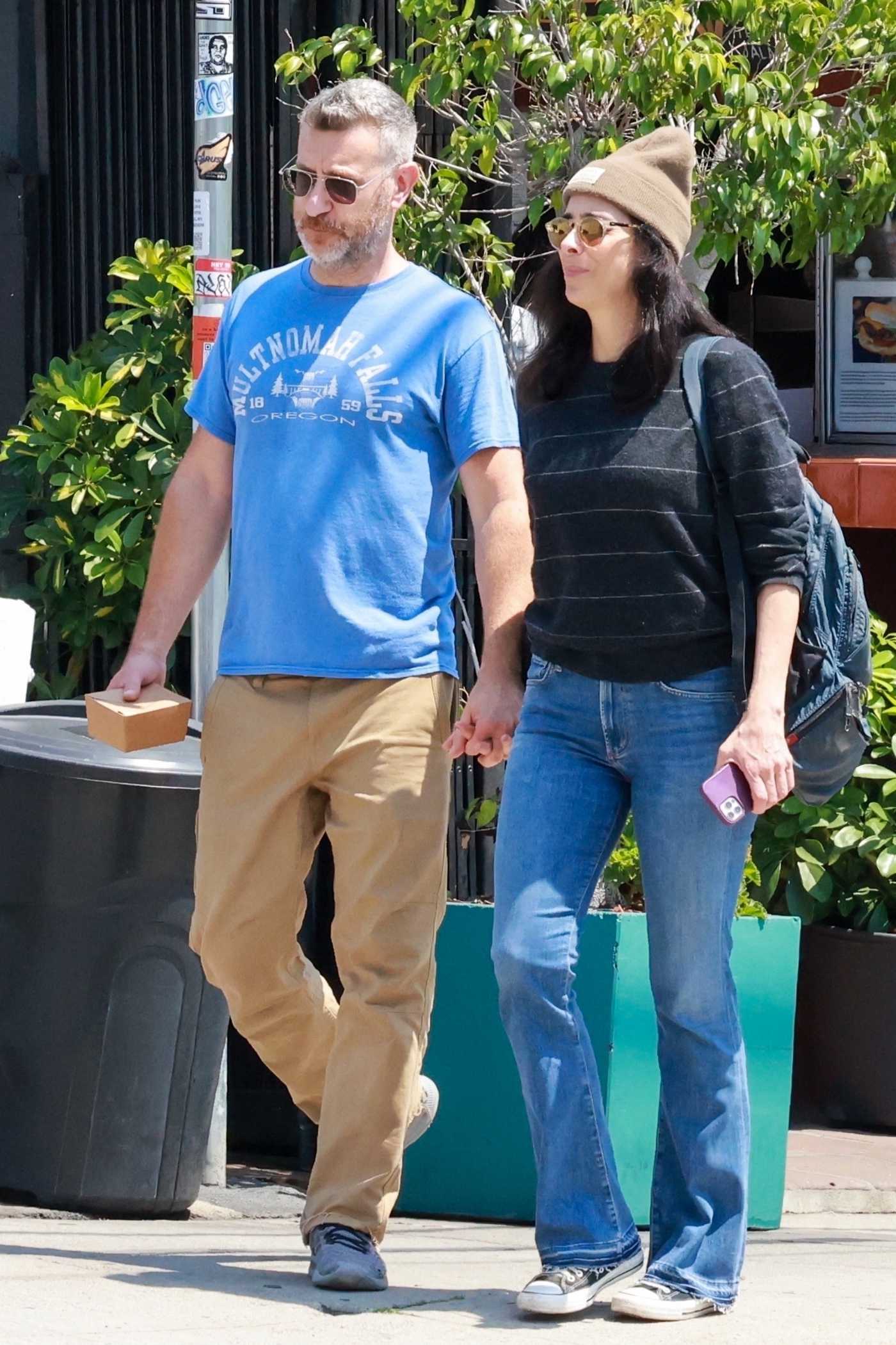 Sarah Silverman in a Black Sweater Was Seen Out with Boyfriend Rory Albanese in Los Feliz 06/17/2023