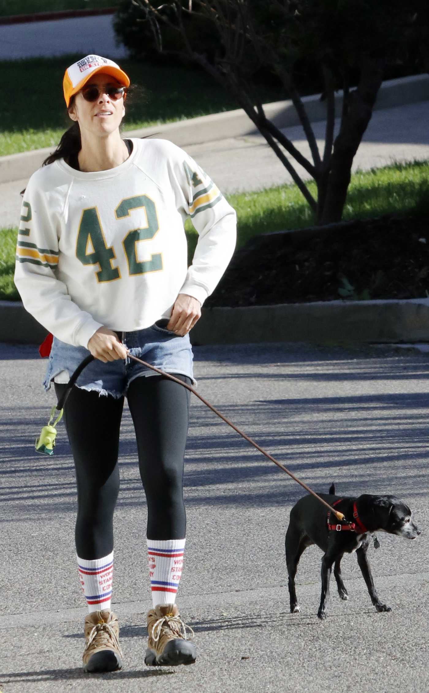 Sarah Silverman in a White Sweatshirt Walks Her Dogs With Rory Albanese in Los Angeles 06/08/2023