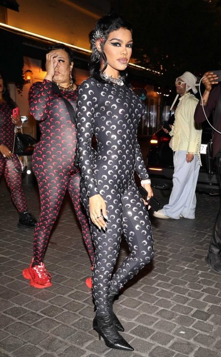 Teyana Taylor in a Black Catsuit