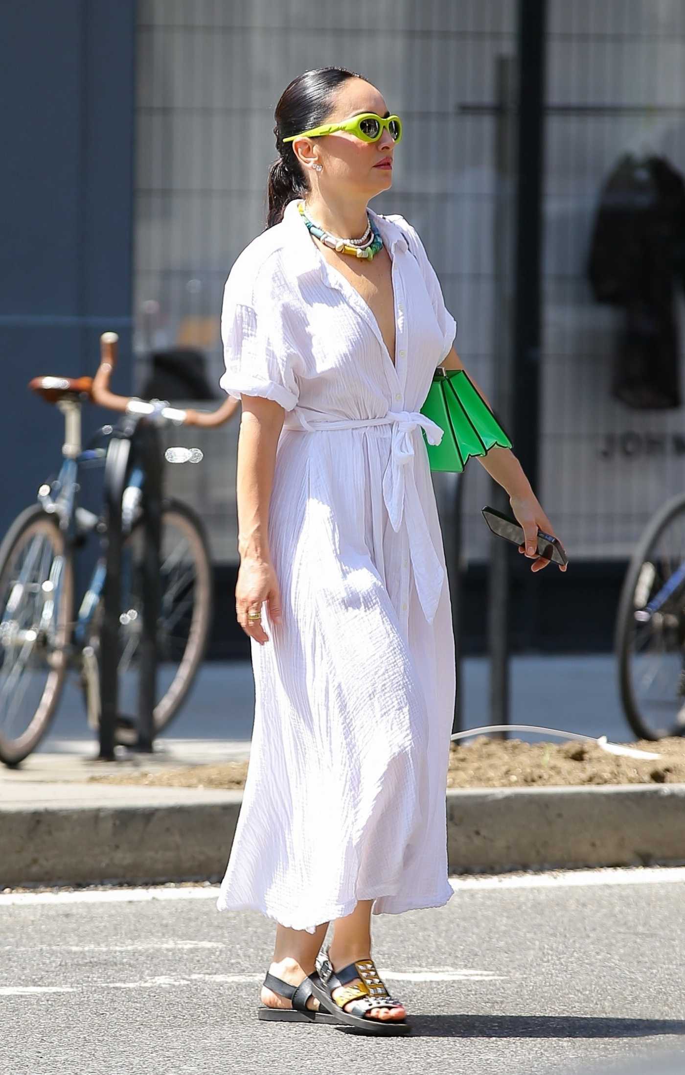 Ana de la Reguera in a White Dress Was Seen Out in New York 07/28/2023