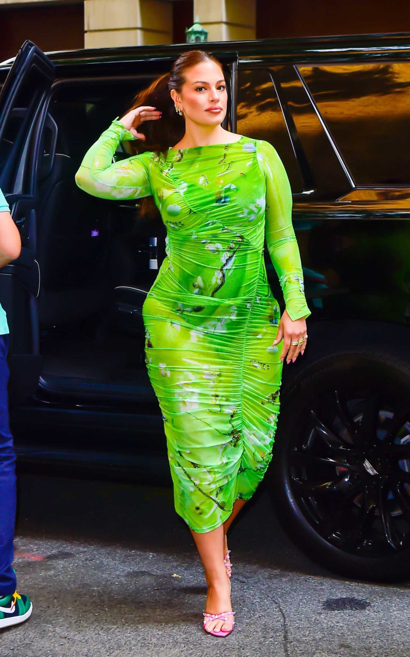 Ashley Graham in a Green Dress Was Seen Out in New York City 07/13/2023