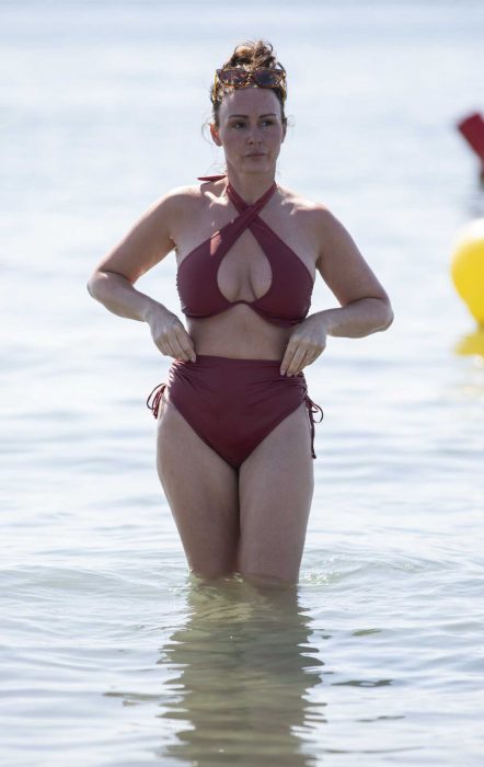 Chanelle Hayes in a Burgundy Bikini