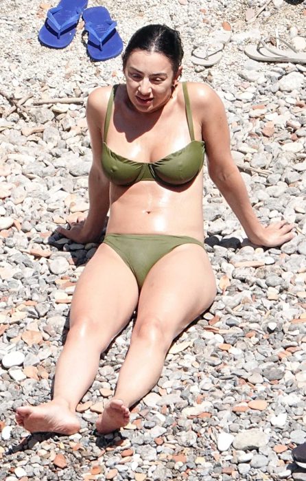Charli XCX in an Olive Bikini