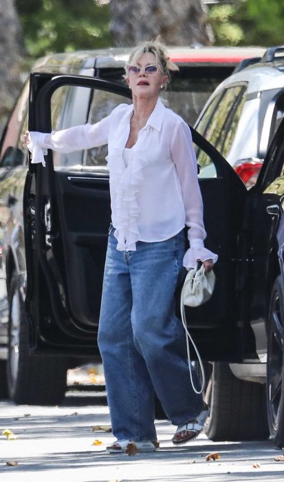 Melanie Griffith in a White Blouse