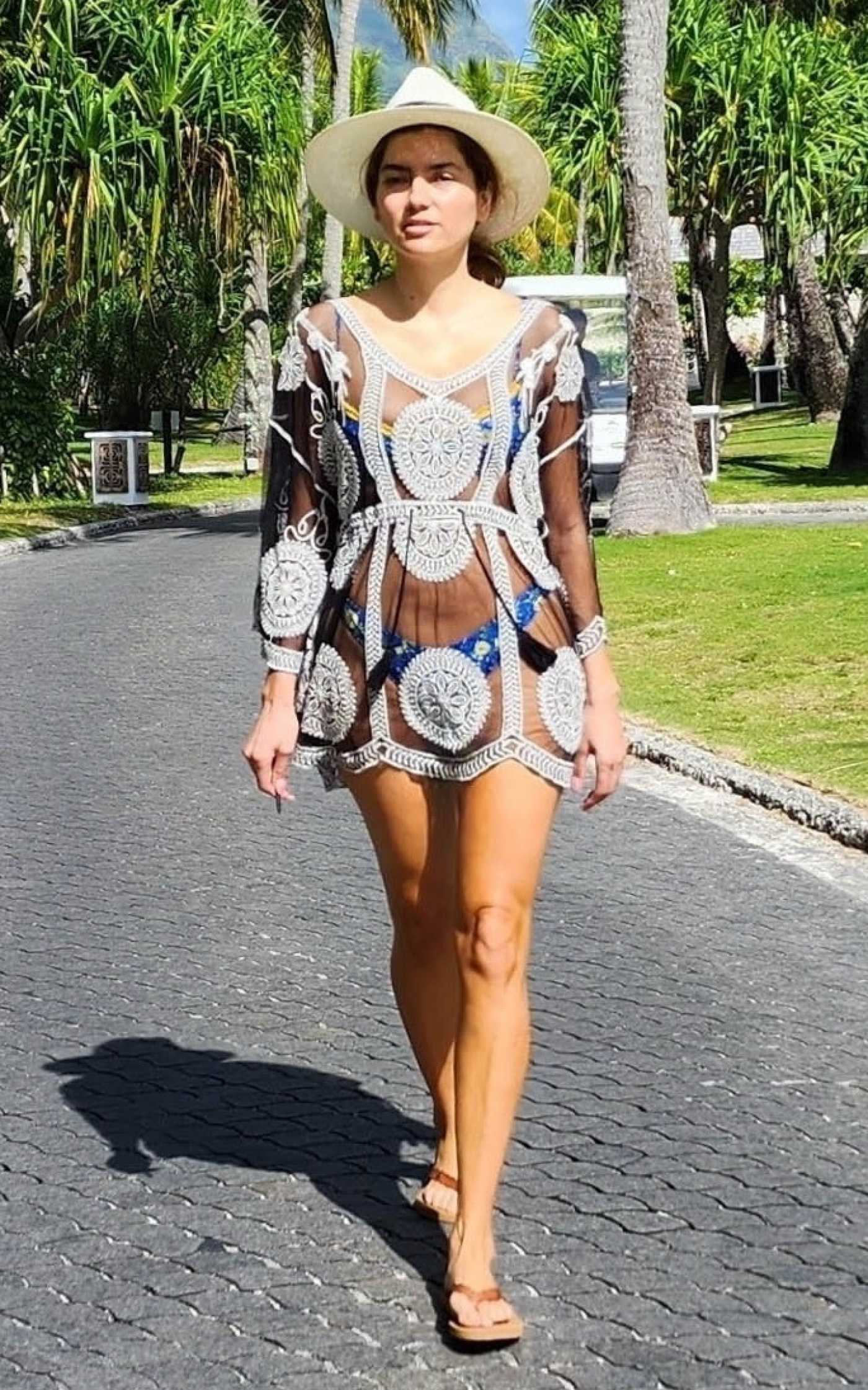 Blanca Blanco in a See-Through Dress Was Spotted at St Regis Resort in Bora Bora 08/21/2023