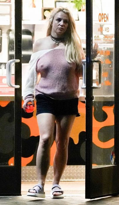 Britney Spears in a Black Shorts