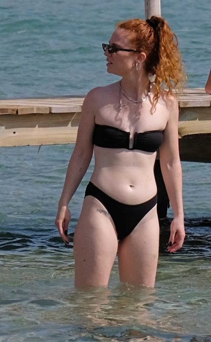 Jess Glynne in a Black Bikini