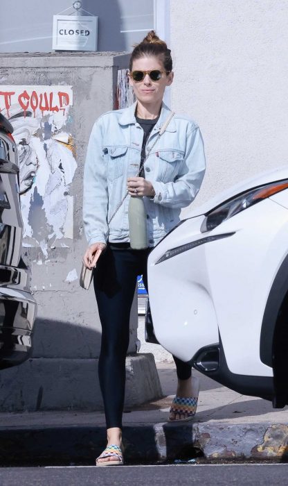 Kate Mara in a Blue Denim Jacket