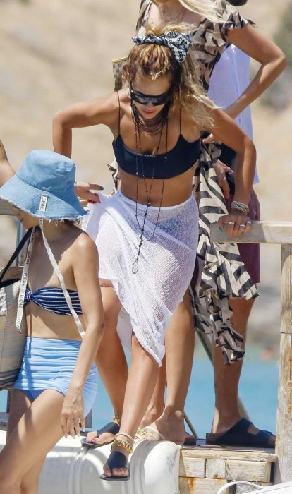 Rita Ora in a Black Bikini