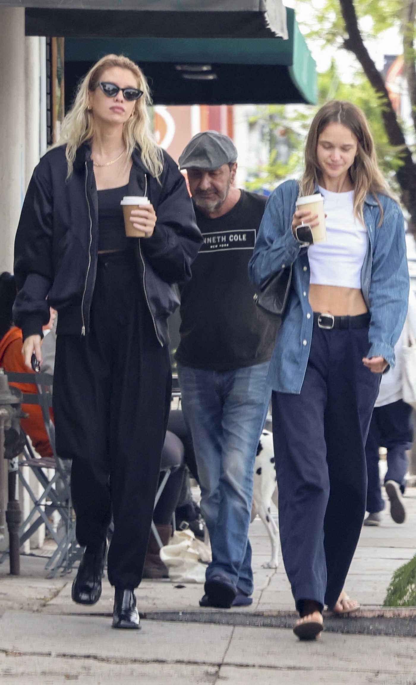 Stella Maxwell in a Black Jacket Grabs Coffee with a Friend in Los Feliz 08/21/2023