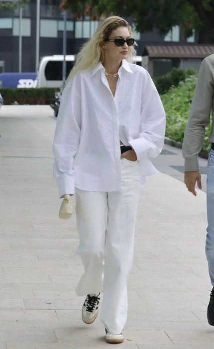 Gigi Hadid in a White Shirt