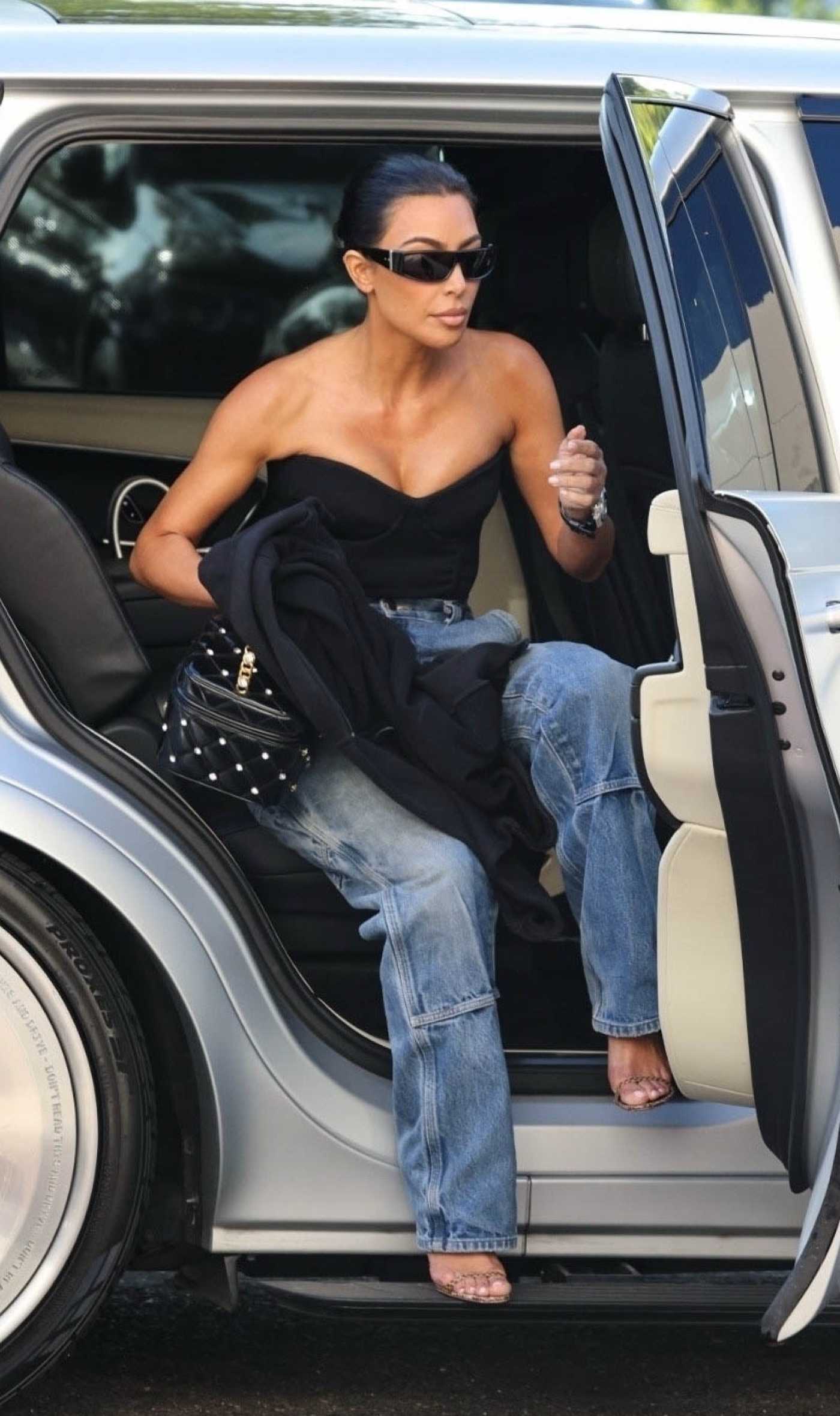 Kim Kardashian in a Black Top Was Seen Out in Los Angeles 09/15/2023