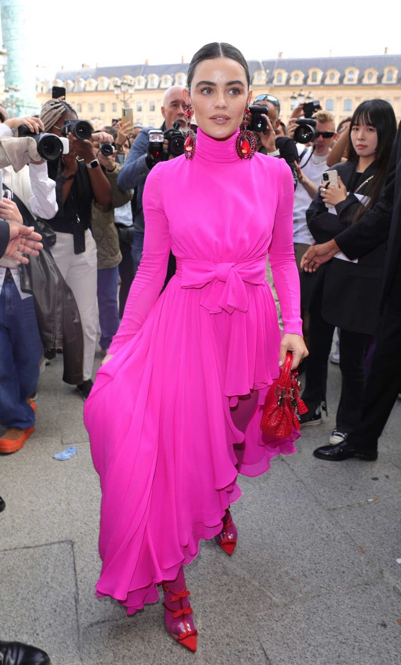 Lucy Hale Attends the Giambattista Valli Fashion Show During 2023 Paris Fashion Week in Paris 09/29/2023
