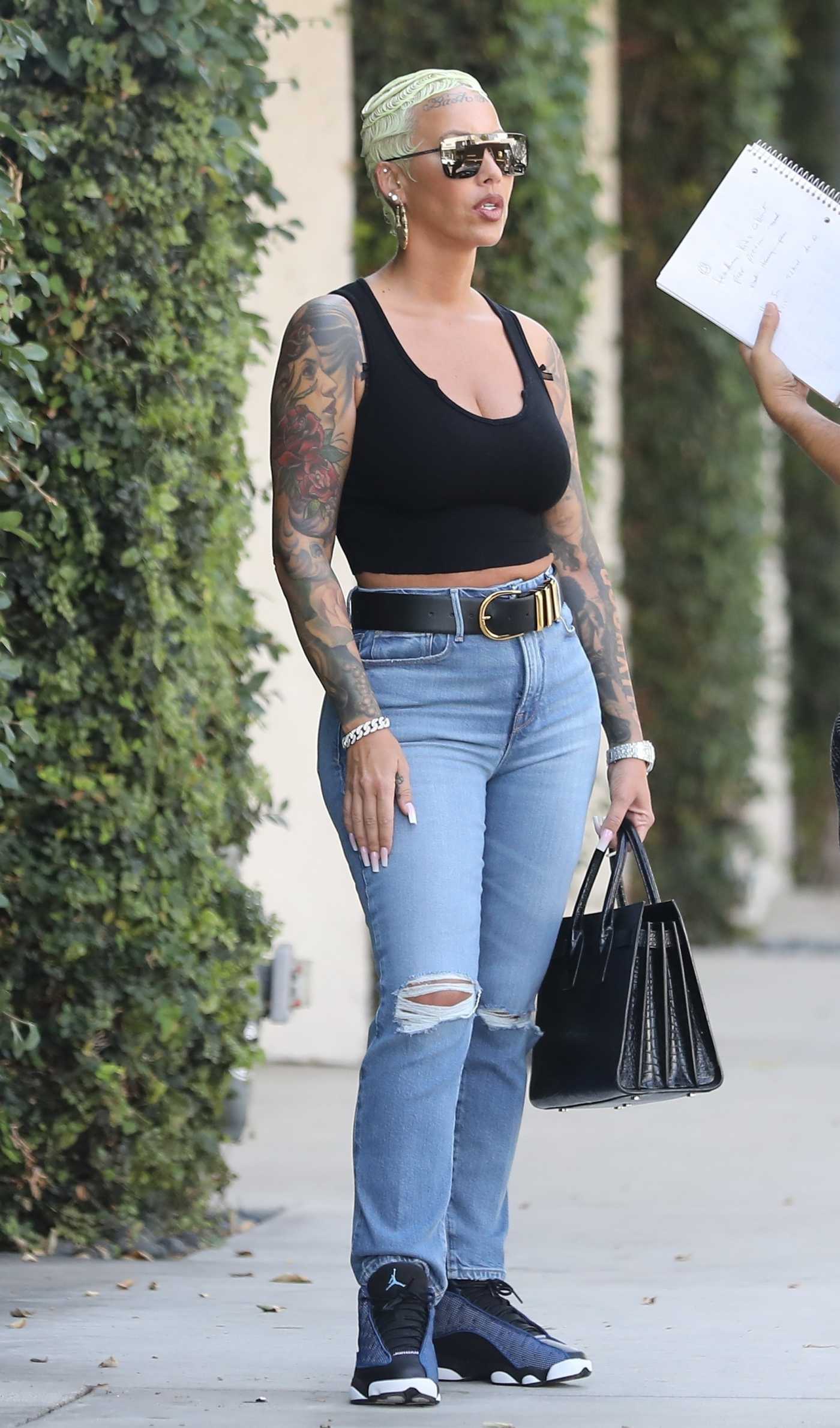 Amber Rose in a Black Top Was Seen Out in West Hollywood 10/09/2023