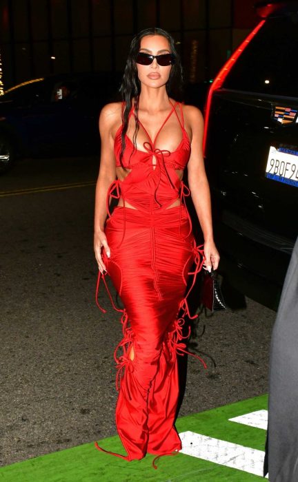 Kim Kardashian in a Red Dress