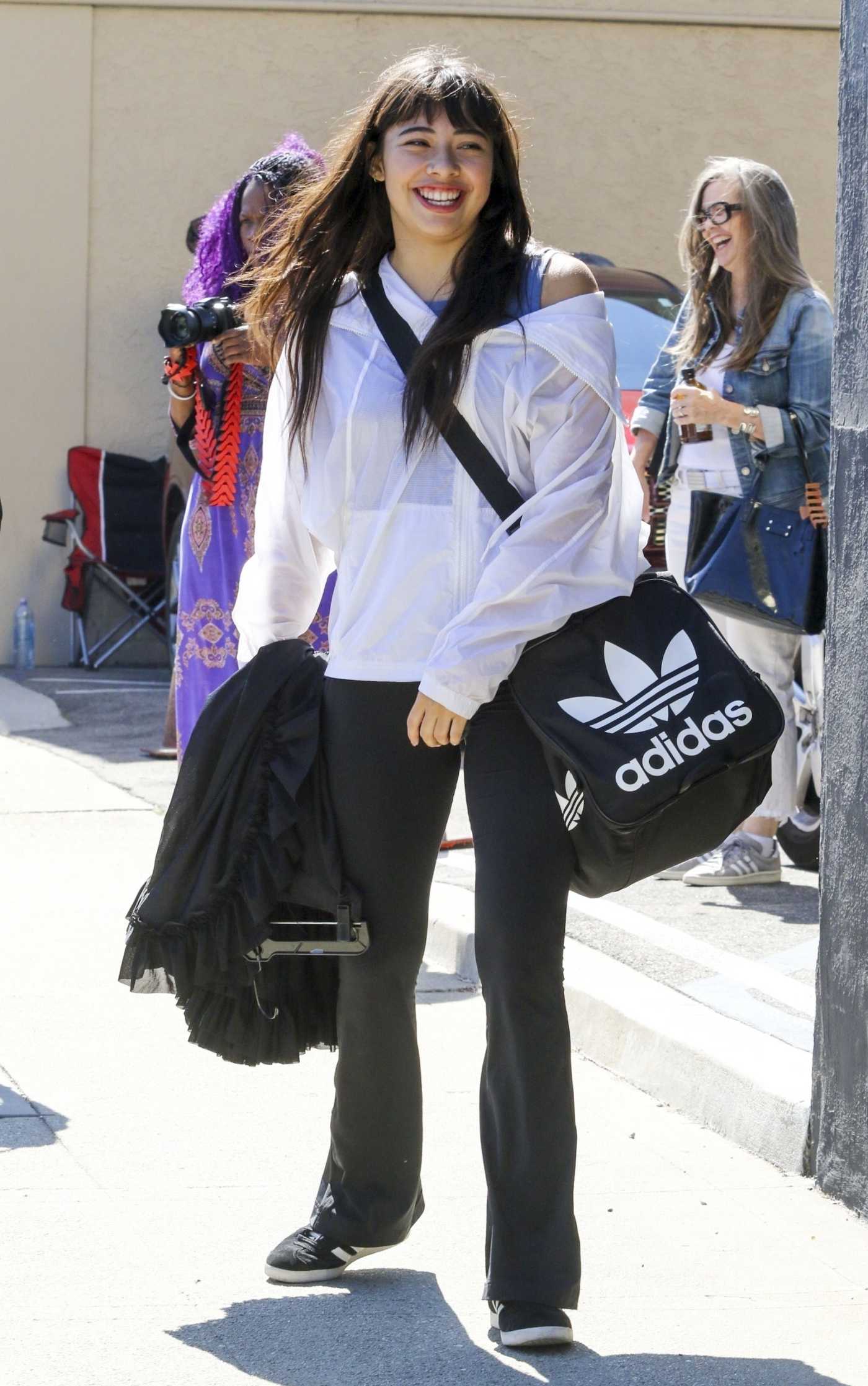 Xochitl Gomez in a Black Adidas Sneakers Leaves Her Practice for Dancing with the Stars in Los Angeles 10/08/2023