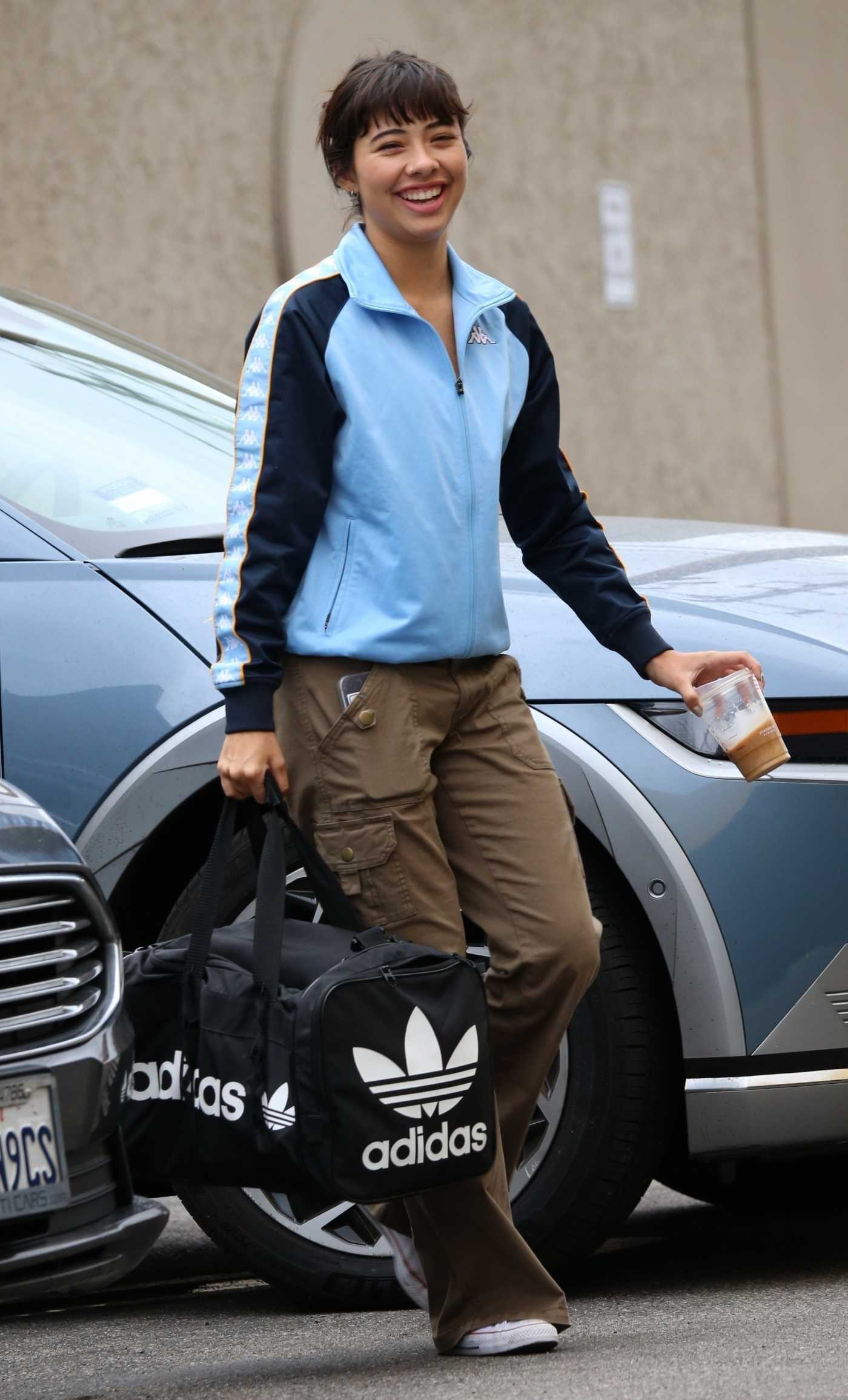 Xochitl Gomez in a Blue Track Jacket Arrives to Rehearsals for Dancing with the Stars in Los Angeles 09/30/2023