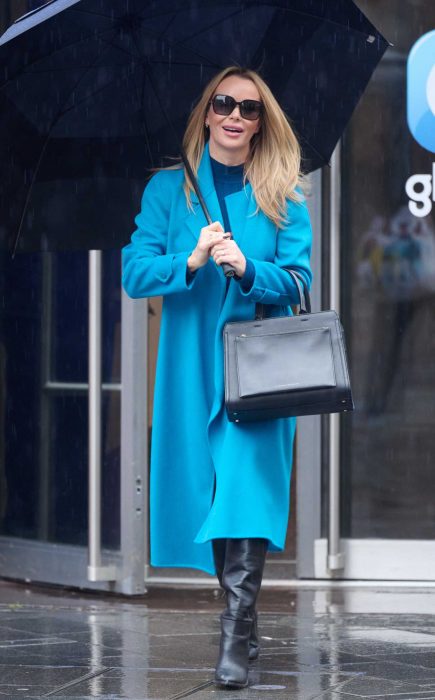 Amanda Holden in a Baby Blue Coat