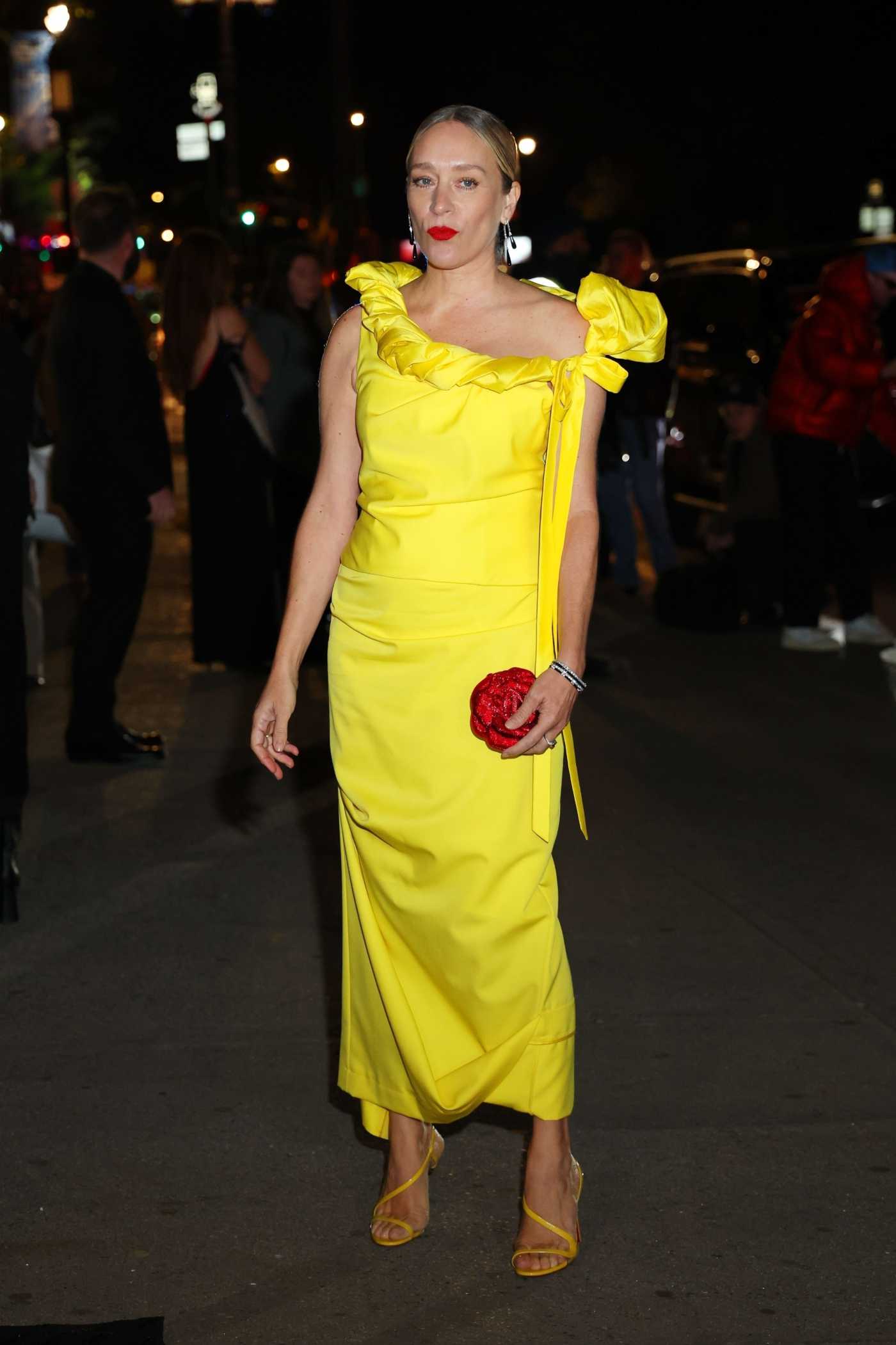Chloe Sevigny in a Yellow Dress Arrives at 2023 CFDA Fashion Awards in New York 11/06/2023