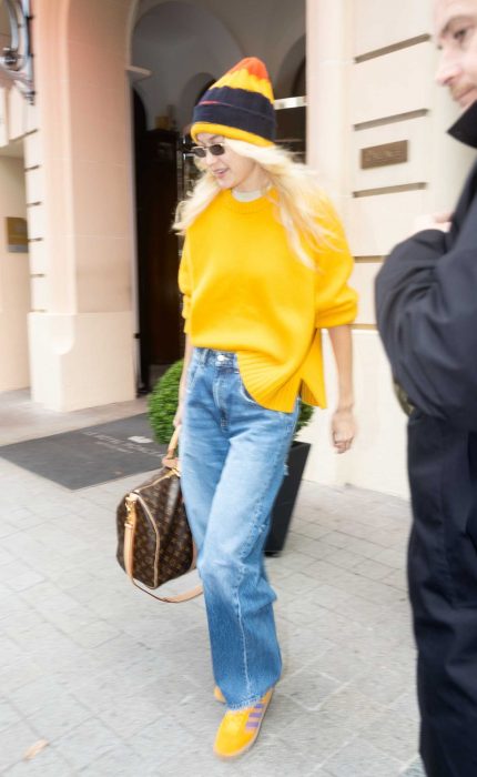 Gigi Hadid in a Yellow Sweater
