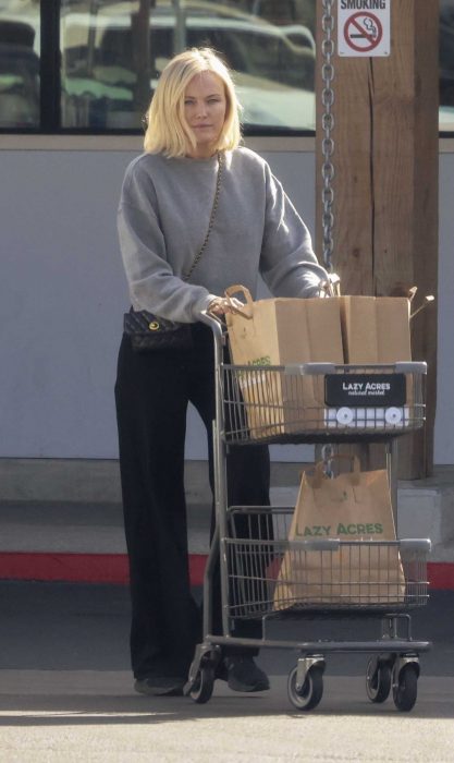 Malin Akerman in a Grey Sweatshirt