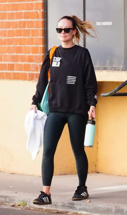 Olivia Wilde in a Black Sweatshirt