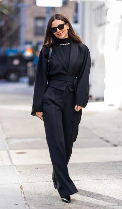 Victoria Justice in a Black Pantsuit