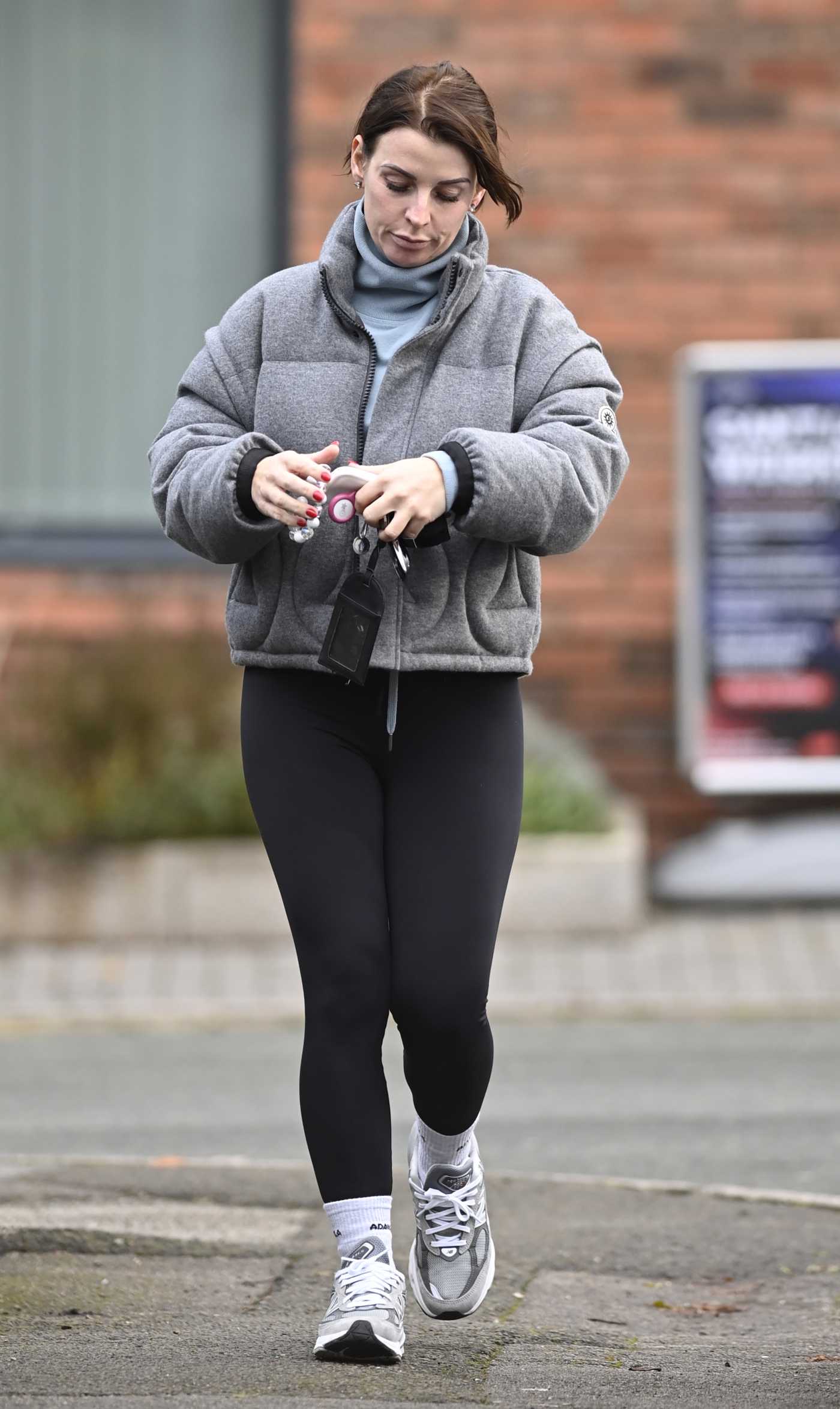 Coleen Rooney in a Grey Jacket Leaves the Gym in Cheshire 12/13/2023