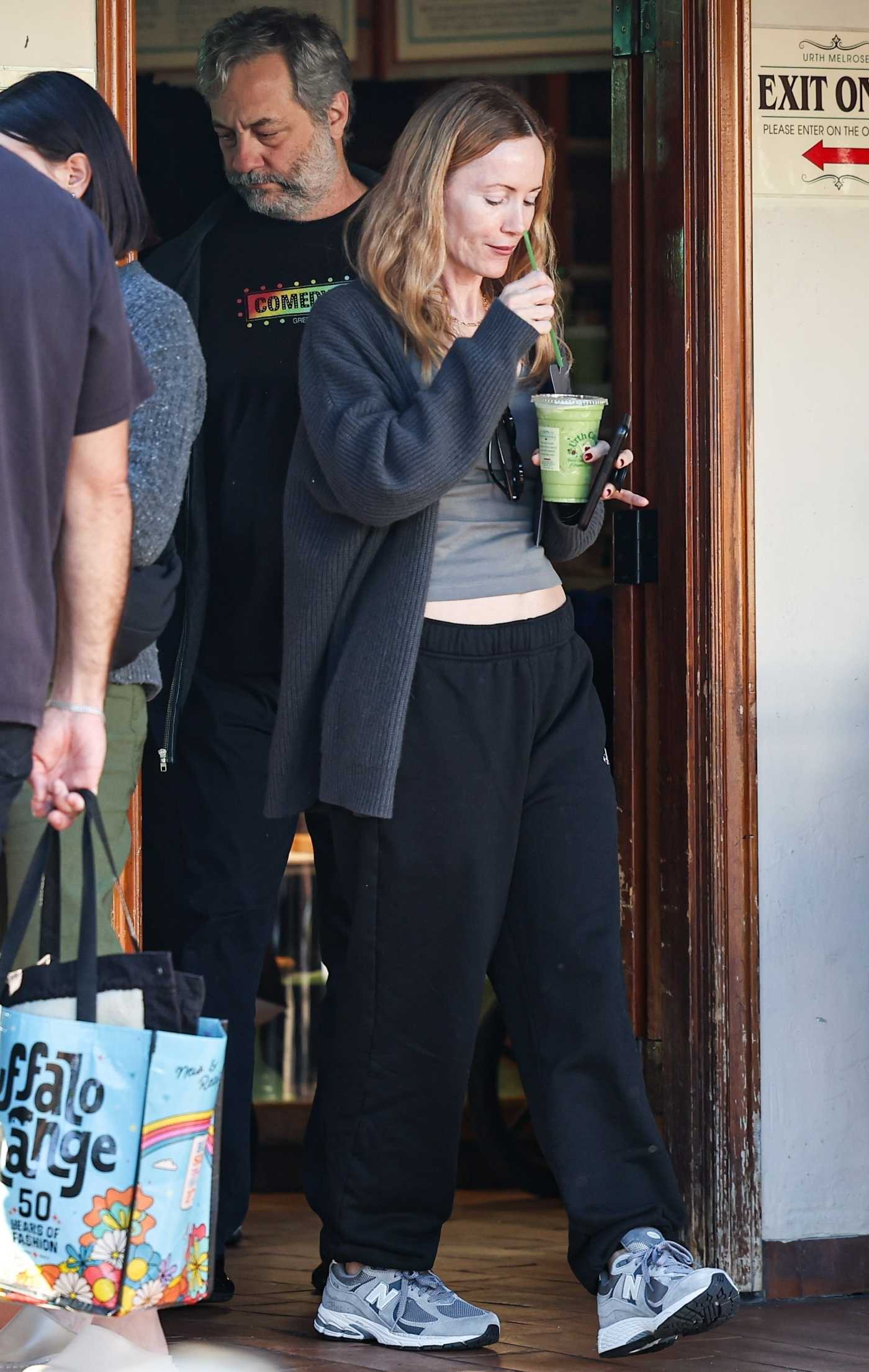 Leslie Mann in a Black Sweatpants Was Seen Out with Judd Apatow in West Hollywood 01/10/2024