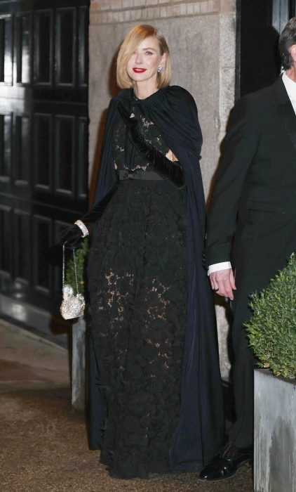 Naomi Watts in a Black Lace Dress