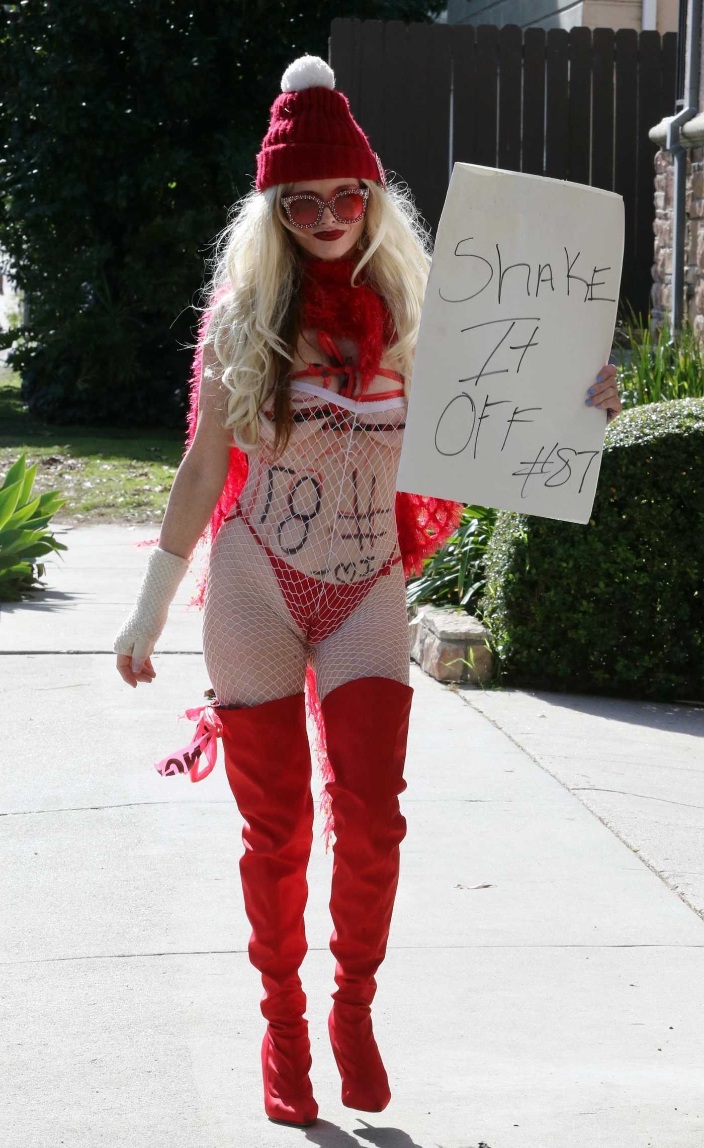 Phoebe Price Tries to Steal Travis Kelce from Taylor Swift with Offers Written All Over Her Body in Los Angeles 01/28/2024