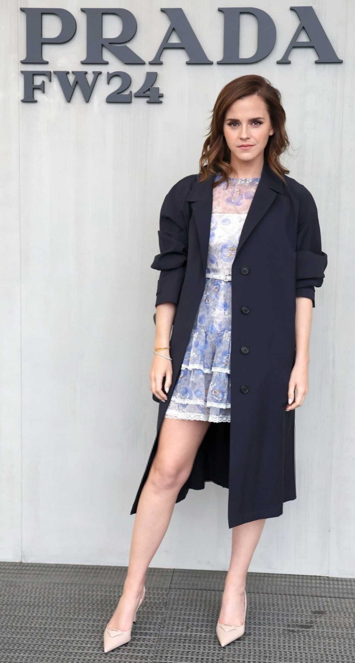 Emma Watson Attends the Prada Fashion Show During 2024 Milan Fashion Week in Milan 02/22/2024
