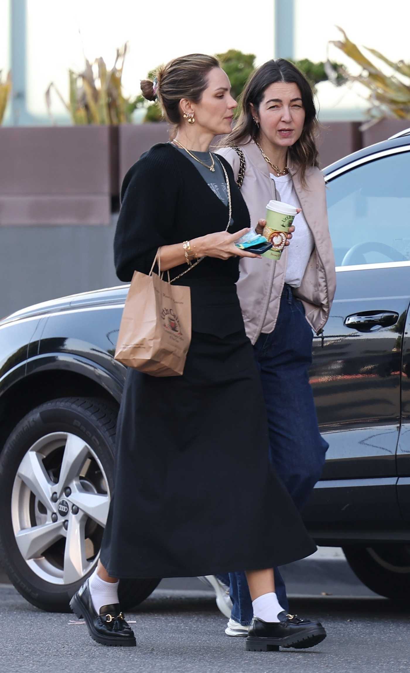 Katharine McPhee in a Black Skirt Goes Shopping at XIV Karats Store with a Friend in Los Angeles 02/20/2024