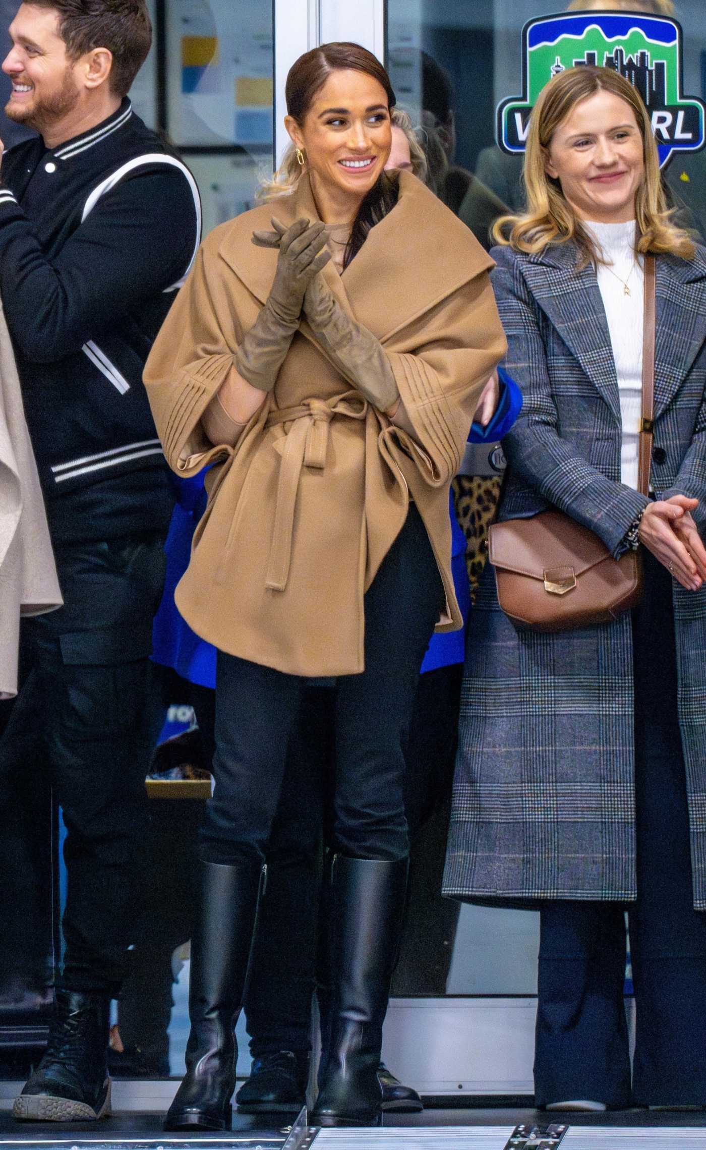 Meghan Markle in a Caramel Coloured Jacket Attends with Prince Harry Final Day of the One Year to Go Event in Vancouver 02/16/2024
