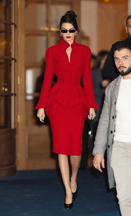 Kendall Jenner in a Red Ensemble