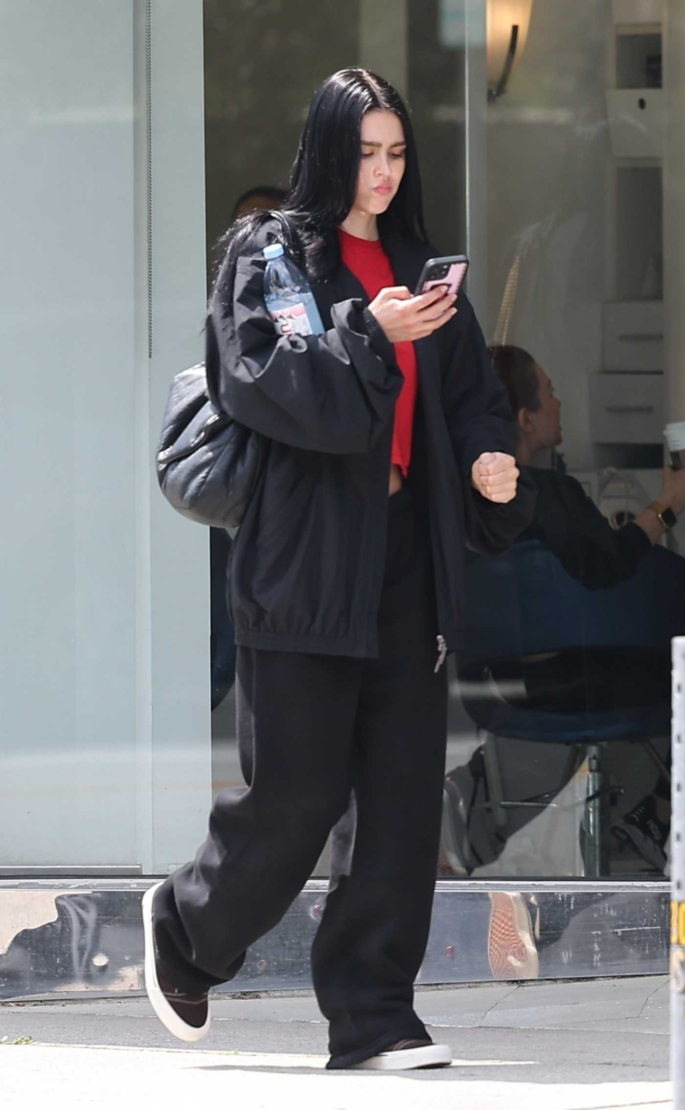 Amelia Hamlin in a Black Jacket Was Seen Out in Santa Monica 04/22/2024