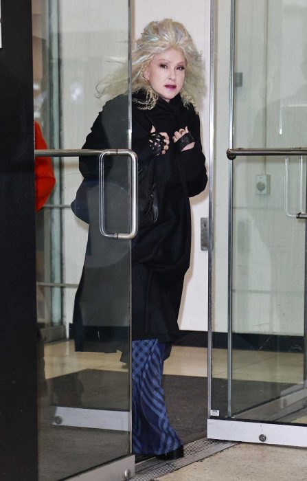 Cyndi Lauper in a Black Coat