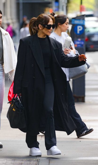 Jennifer Lopez in a Black Coat
