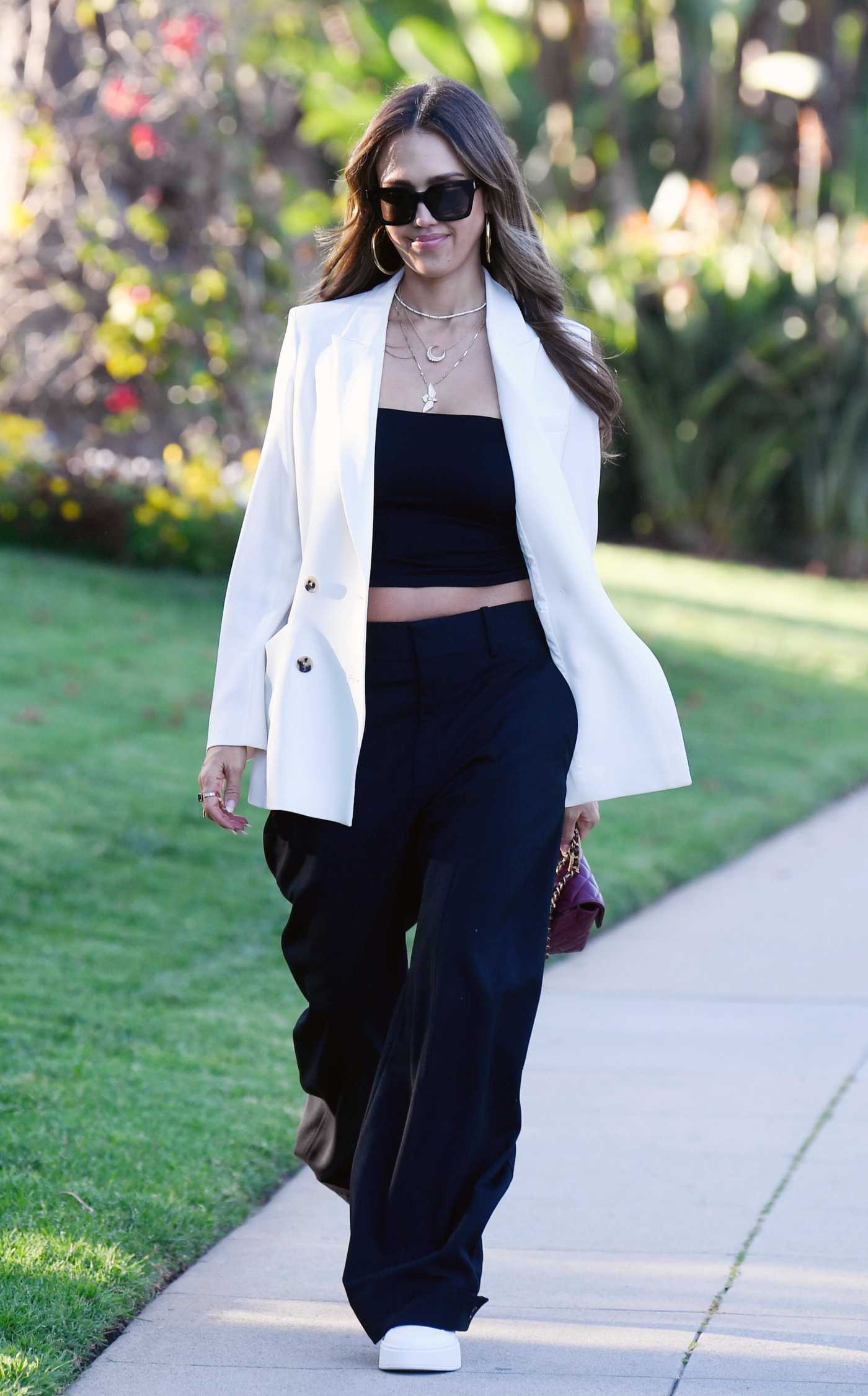 Jessica Alba in a White Blazer Was Seen Out in Los Angeles 04/11/2024