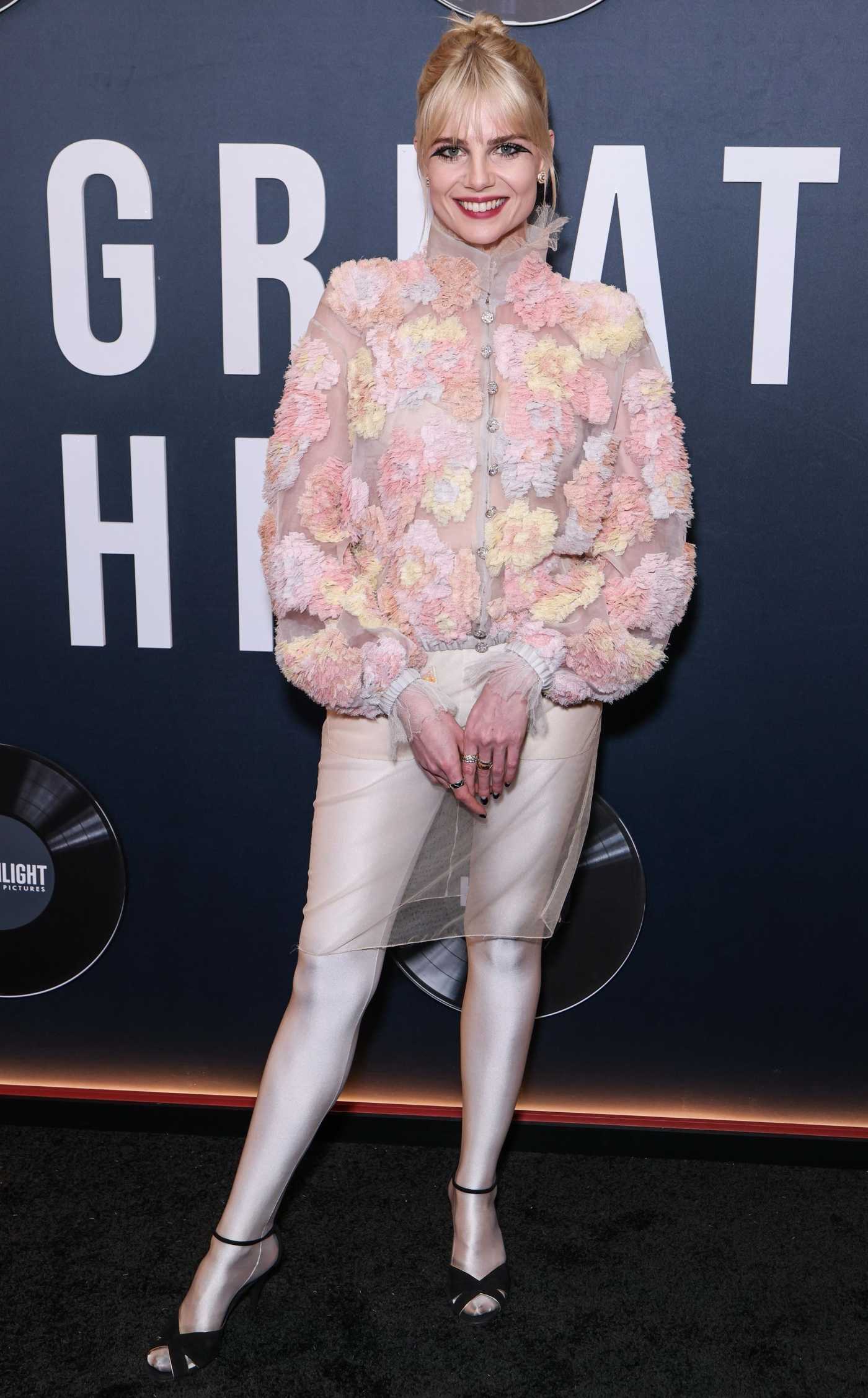 Lucy Boynton Attends The Greatest Hits Premiere at El Capitan Theatre in Los Angeles 04/15/2024