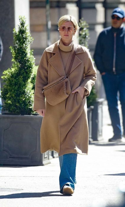 Nicky Hilton in a Caramel Coloured Coat