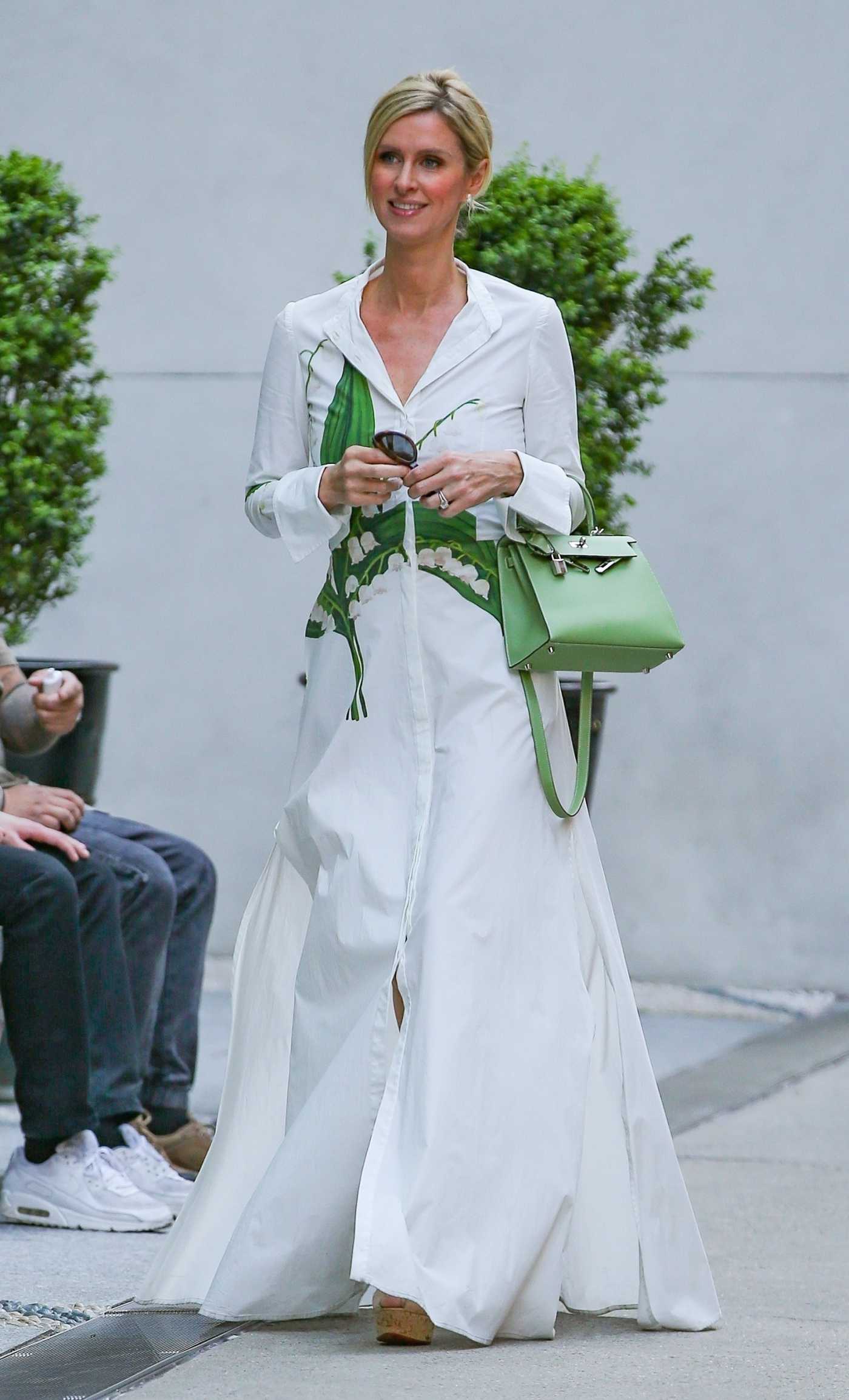 Nicky Hilton in a White Floral Dress Was Seen During Stroll Through Soho in New York 04/16/2024
