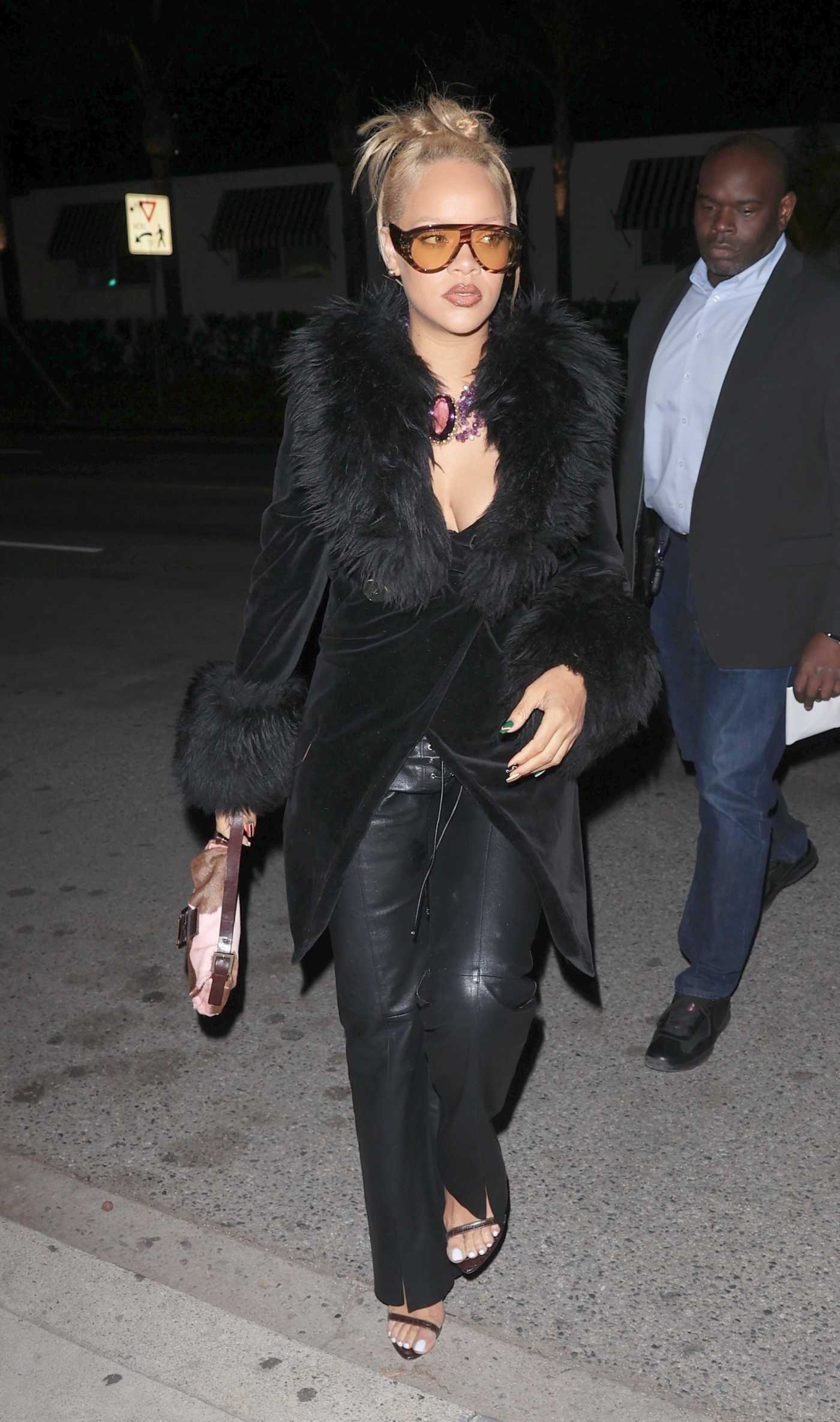 Rihanna in an All-Black Ensemble Arrives at The Highlight Room in Hollywood 04/05/2024