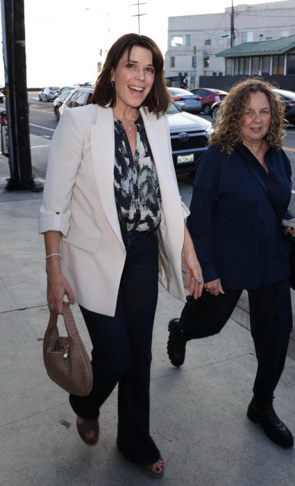 Neve Campbell in a White Blazer