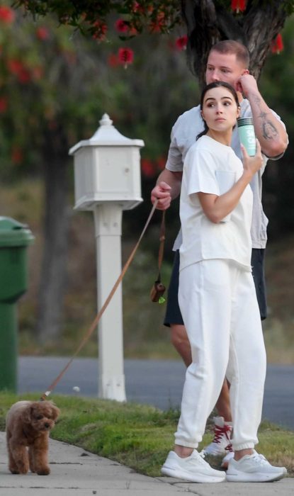 Olivia Culpo in a White Workout Ensemble