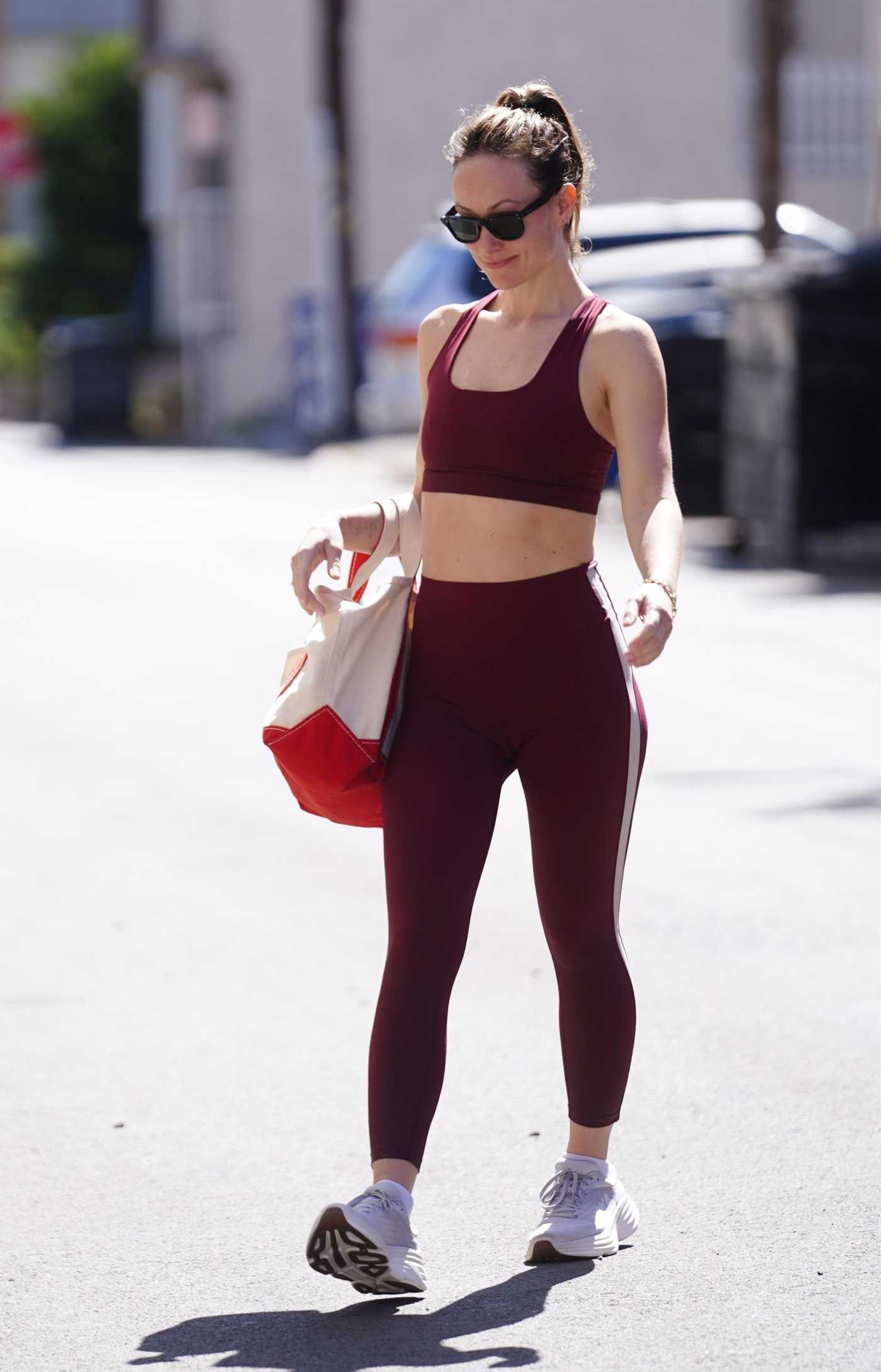 Olivia Wilde in a White Sneakers Arrives for Her Daily Workout Session at Tracy Anderson Method Studio Gym in Studio City 05/06/2024