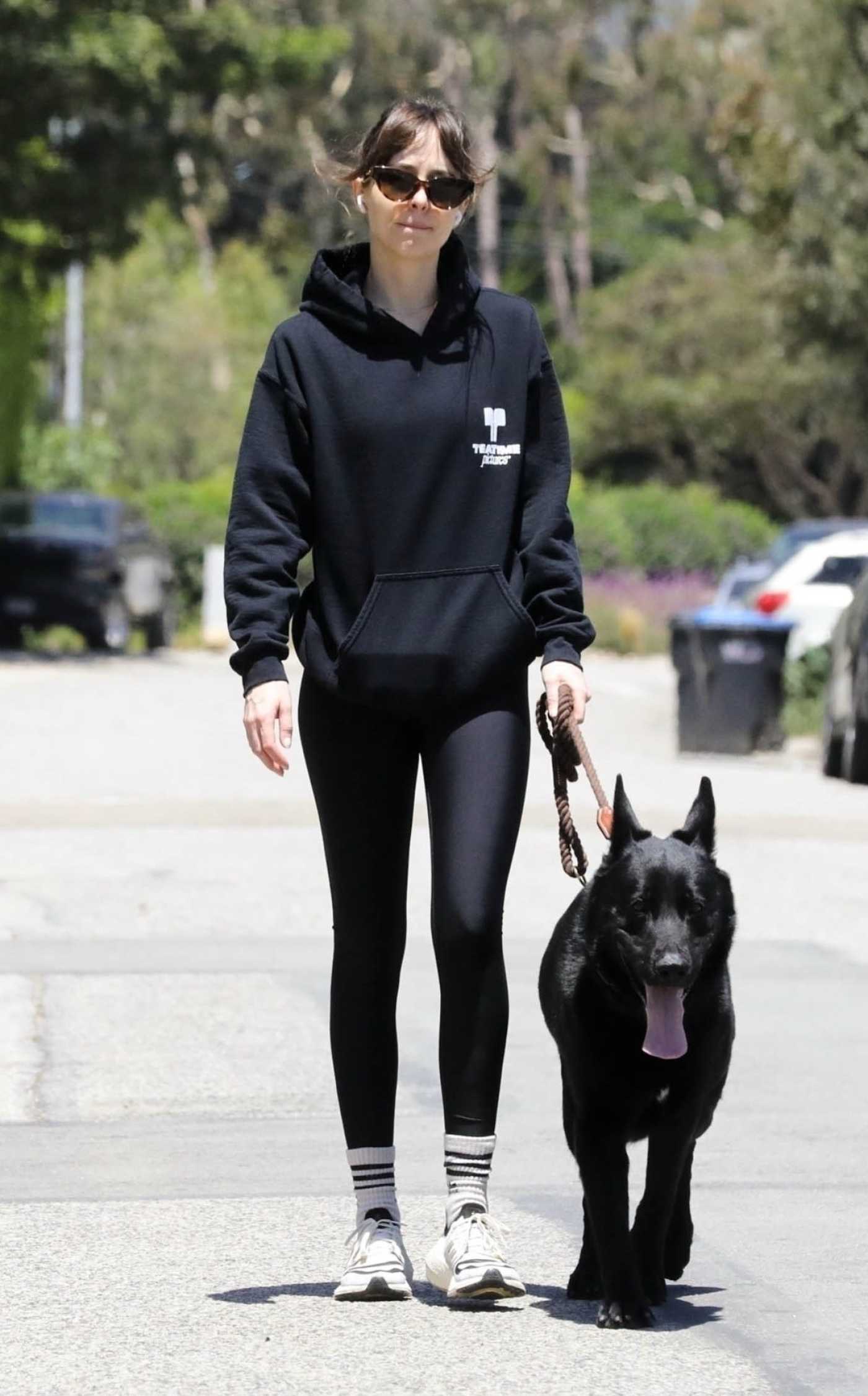 Dakota Johnson in a Black Hoodie Steps Out for an Afternoon Stroll with Her Dog in Malibu 06/21/2024